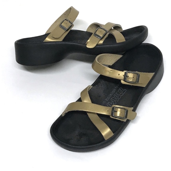 Birkenstock Shoes - BIRKENSTOCK TATAMI Gold Criss Cross Sandals 37 6 N